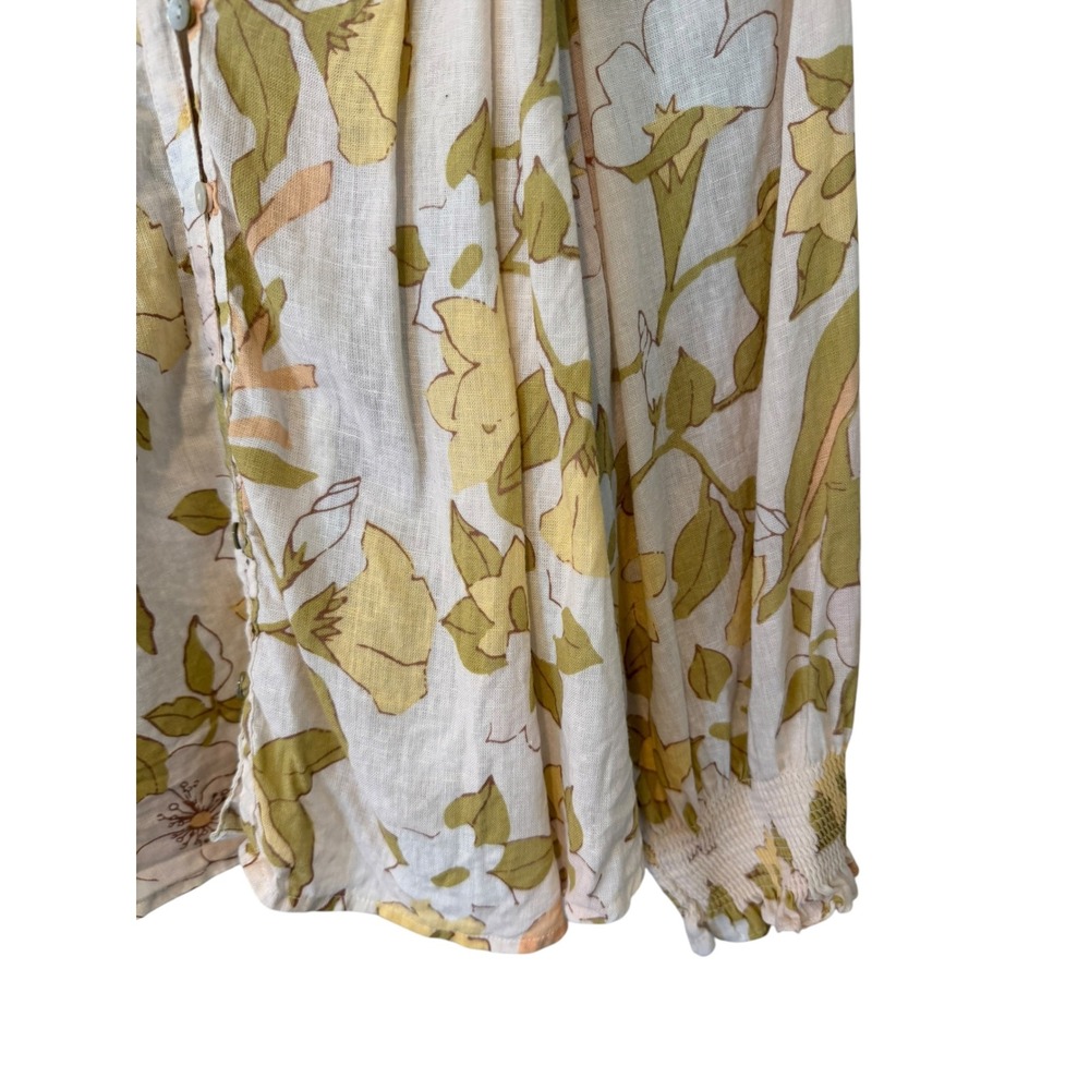 Rails Mariah Citrus Floral Linen Blend Button Down Blouse Medium 200-684-2665 - Picture 6 of 9